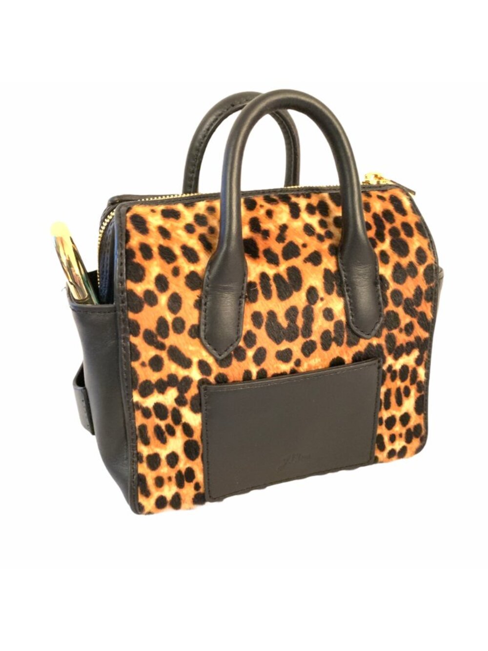 J Crew Genuine Calf Hair Crossbody Leather Mini Satchel Sahara Brown (Leopard) - Picture 2 of 12